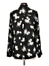 Express Outlet 100% Polyester Floral Black Long Sleeve Blouse Size L - photo 2