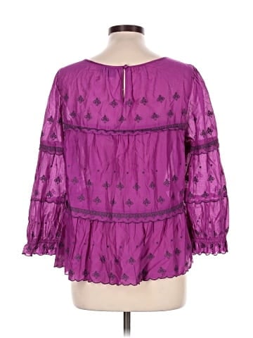 Kaari Blue 3/4 Sleeve Blouse (view 2)