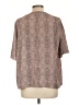 Worthington 100% Polyester Brown Short Sleeve Blouse Size L - photo 2