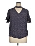 Maeve Blue Short Sleeve Blouse Size XL - photo 1