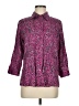 Foxcroft Animal Print Purple 3/4 Sleeve Button-Down Shirt Size 8 - photo 1