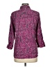 Foxcroft Animal Print Purple 3/4 Sleeve Button-Down Shirt Size 8 - photo 2