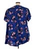 Torrid 100% Polyester Floral Blue Short Sleeve Blouse Size 4X Plus (4) - photo 2