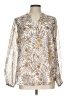 Talbots Outlet Paisley Ivory Long Sleeve Blouse Size L - photo 1
