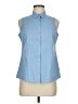 Foxcroft Blue Sleeveless Button-Down Shirt Size 6 (petite) - photo 1