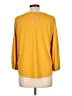 Adrianna Papell Polka Dots Yellow 3/4 Sleeve Blouse Size L - photo 2