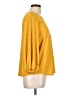 Adrianna Papell Polka Dots Yellow 3/4 Sleeve Blouse Size L - photo 4