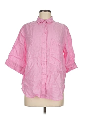 Zara 3/4 Sleeve Button-Down Shirt (view 1)