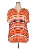 Roz & Ali 100% Polyester Orange Short Sleeve Blouse Size 2X - photo 1