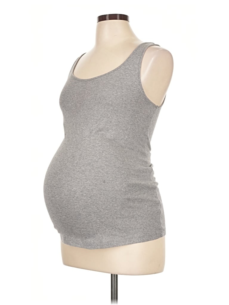 Pre-owned Isabel Maternity Tank Top Gray Strapless Neckline Tops