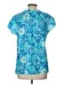 Talbots 100% Cotton Blue Short Sleeve Blouse Size L - photo 2