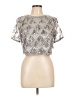 Allegra K 100% Polyester Silver Short Sleeve Top Size L - photo 1