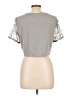 Allegra K 100% Polyester Silver Short Sleeve Top Size L - photo 2