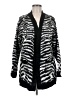 Aqua 100% Acrylic Zebra Print White Black Cardigan Size M - photo 1