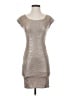 French Connection 100% Polyester Metallic Silver Cocktail Dress Size 4 - photo 1