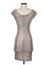 French Connection 100% Polyester Metallic Silver Cocktail Dress Size 4 - photo 2