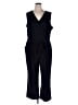 IMAN Solid Black Jumpsuit Size 2X - photo 1