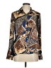 Eric Signature 100% Polyester Animal Print Blue Long Sleeve Blouse Size 8 - photo 1