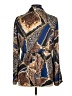 Eric Signature 100% Polyester Animal Print Blue Long Sleeve Blouse Size 8 - photo 2