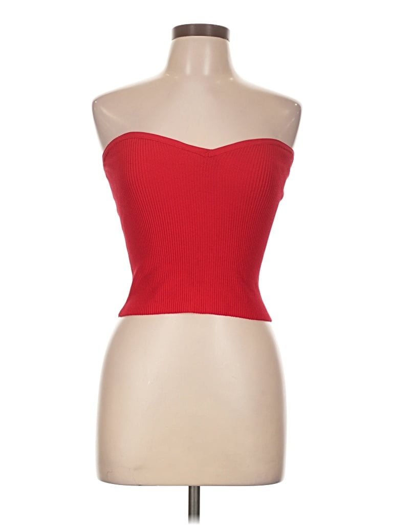 Pre-owned Babaton Tube Top Red Strapless Neckline Tops