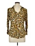 Peter Nygard Animal Print Gold Long Sleeve Blouse Size L - photo 1