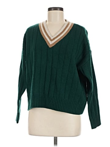 Madewell Tipped V-Neck Oversized Sweater (view 1)