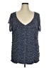 Torrid Blue Short Sleeve Blouse Size 1X Plus (1) - photo 1