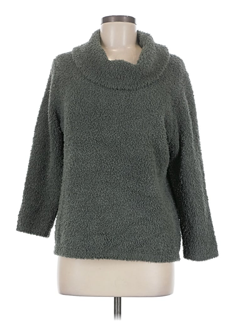 Pre-owned Barefoot Dreams Cozychic Lite Turtleneck Sweater In Gray