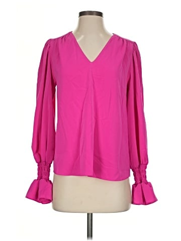 Aqua Long Sleeve Blouse (view 1)