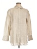 Talbots 100% Linen Tan Long Sleeve Button-Down Shirt Size L - photo 1