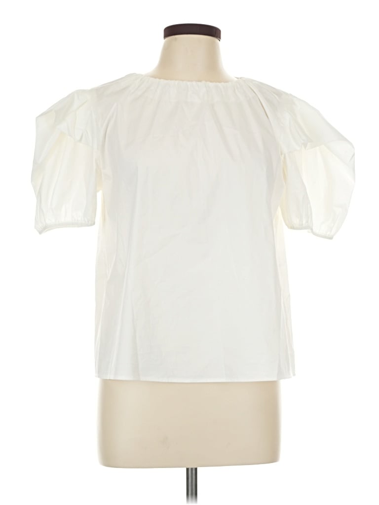 Pre-owned Willa Story Short Sleeve Blouse In Ivory