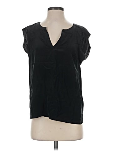 Tibi Short Sleeve Silk Top (view 1)