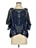 Johnny Was Blue Short Sleeve Blouse Size S - photo 1