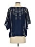 Johnny Was Blue Short Sleeve Blouse Size S - photo 2