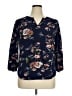 Fun2Fun Floral Blue 3/4 Sleeve Blouse Size XL - photo 1