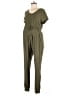 Derek Heart Solid Green Jumpsuit Size Lg Maternity - photo 1