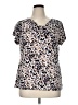 PREMISE Animal Print Ivory Short Sleeve Blouse Size XL - photo 1
