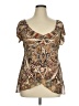 Apt. 9 Brown Short Sleeve Blouse Size XL - photo 1
