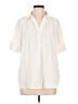 Max Studio 100% Cotton Ivory Short Sleeve Blouse Size L - photo 1