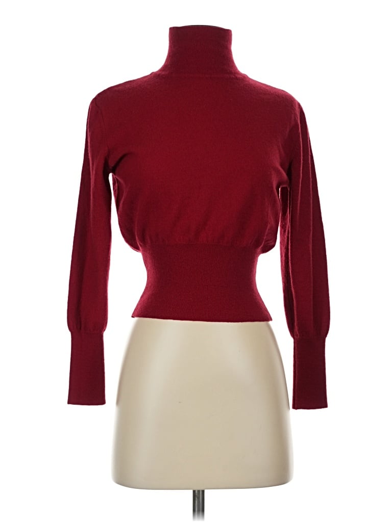 Pre-owned Unbranded Turtleneck Sweater In Burgundy