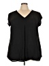 Halogen 100% Polyester Black Short Sleeve Blouse Size 3X - photo 1
