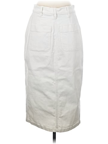 Madewell White High-Slit Jean Skirt (view 2)