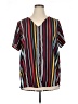 Lularoe Stripes Black Short Sleeve Blouse Size XL - photo 1