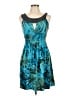 Volume One Tropical Teal Cocktail Dress Size L - photo 1