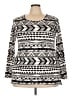 Lularoe Aztec Or Tribal Print Stripes White Black Long Sleeve T-Shirt Size 22 - 24 - photo 1