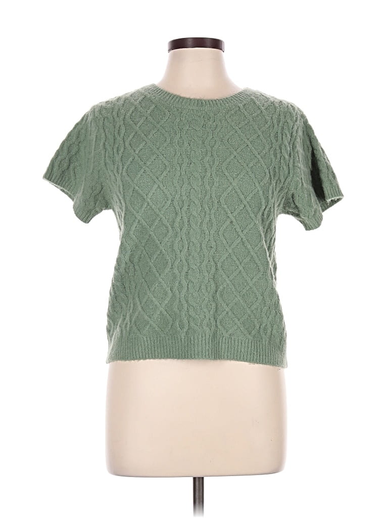 Pre-owned Francesca's Pullover Sweater In Green
