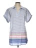 Talbots 100% Cotton Stripes Blue Short Sleeve Blouse Size L - photo 1