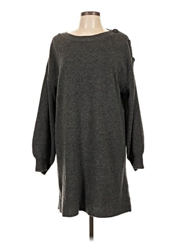 Madewell Boatneck Button-Shoulder Sweater-Dress (view 1)