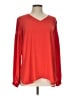Talbots 100% Polyester Red Long Sleeve Blouse Size L - photo 1