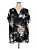 Torrid Floral Black Short Sleeve Blouse Size 4X Plus (4) - photo 1